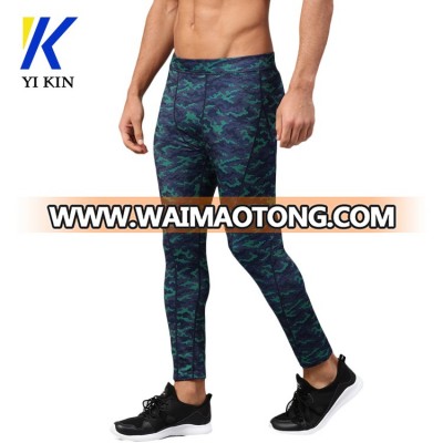 Custom men running compression printed tights training slim fit rapid dry gym elastane leggings