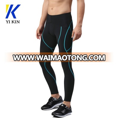 Wholesale men training compression color seamed tights running slim fit quick dry leggings